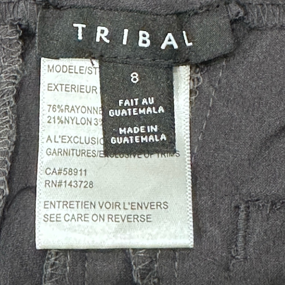 Tribal Women's Pull-On Ankle Pants with Flatten It Tummy Control - Gray - Picture 4 of 8